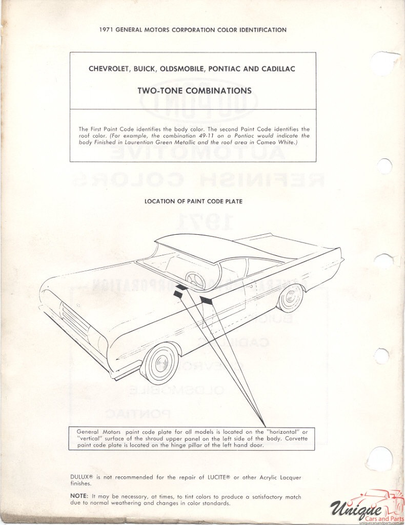 1971 General Motors Paint Charts DuPont08